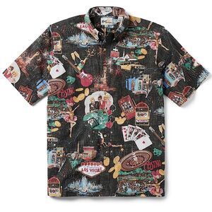 Reyn Spooner Shirt LAS VEGAS OUR 9th ISLAND Black Size L • NEW WITH TAGS •